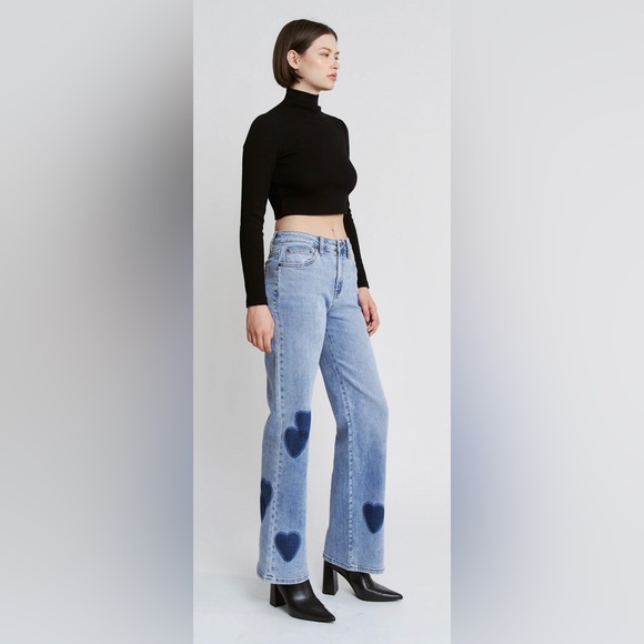 Mica HIGH RISE WIDE LEG HEART PATCH - Picture 4 of 6